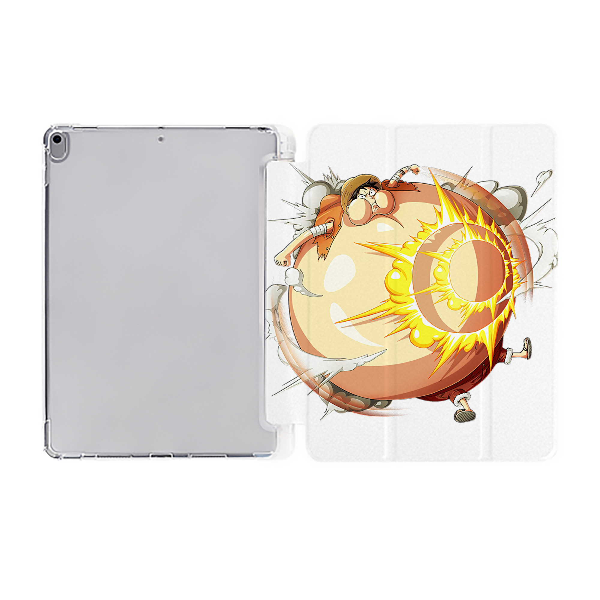 （画像用） ワンピース モンキー・D・ルフィ ONE PIECE Monkey D. Luffy IPad ケース ペン収納付き 三つ折りスタンド PUレザー×シリコン 対応機種9.5/10.5/10.9インチ